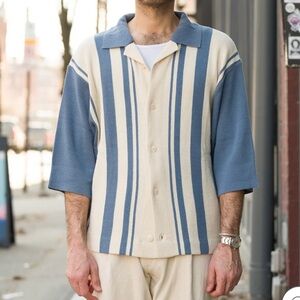 Document
Intarsia Knitting Stripe Sweater in Blue
